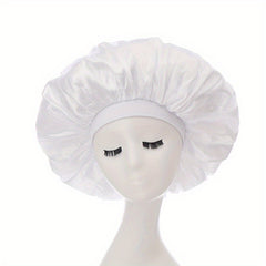 Extra Large Satin Bonnet Cap Wide Brimmed Nightcap Solid Hat