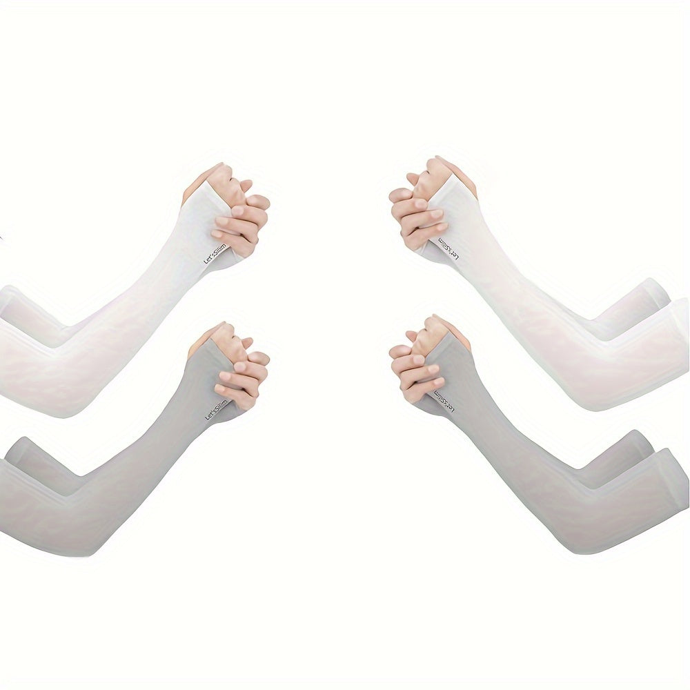 UV Protection Cooling Arm Sleeves w/ Thumb Hole for Running Cycling Biking