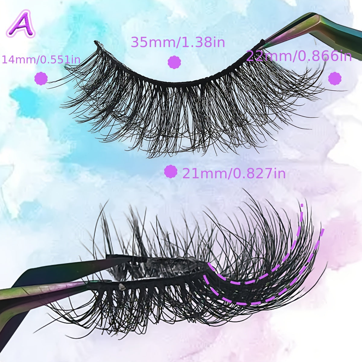 22mm Fluffy Volume Cat Eye Faux Mink Eyelashes