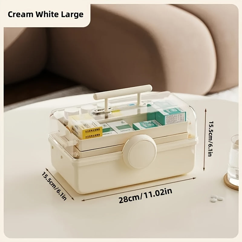 Large Dust-proof Medicine Storage Box Transparent Desktop Portable