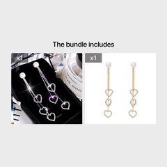 Heart Shaped Pearl Tassel Earrings Lucky Party Jewelry