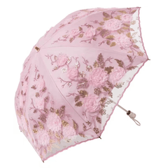 Sweet Princess Girls Umbrella Embroidered UV Protection Reinforced