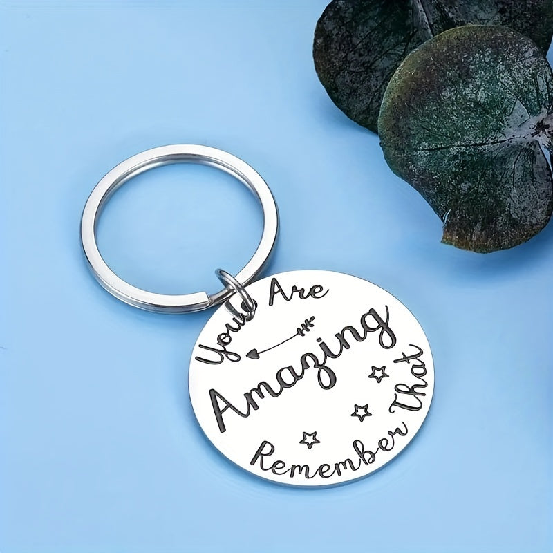 You Are Amazing Inspirational Tag Keychain