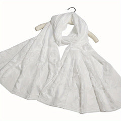 Lace Shawl Solid Jacquard Flower Hollow Cape for Women