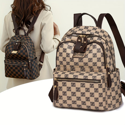 Plaid Print Backpack Spacious & Durable for Travel & Commute