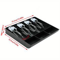 Metal Clip Cash Register Drawer Tray 5 Bills 4 Coins Holders