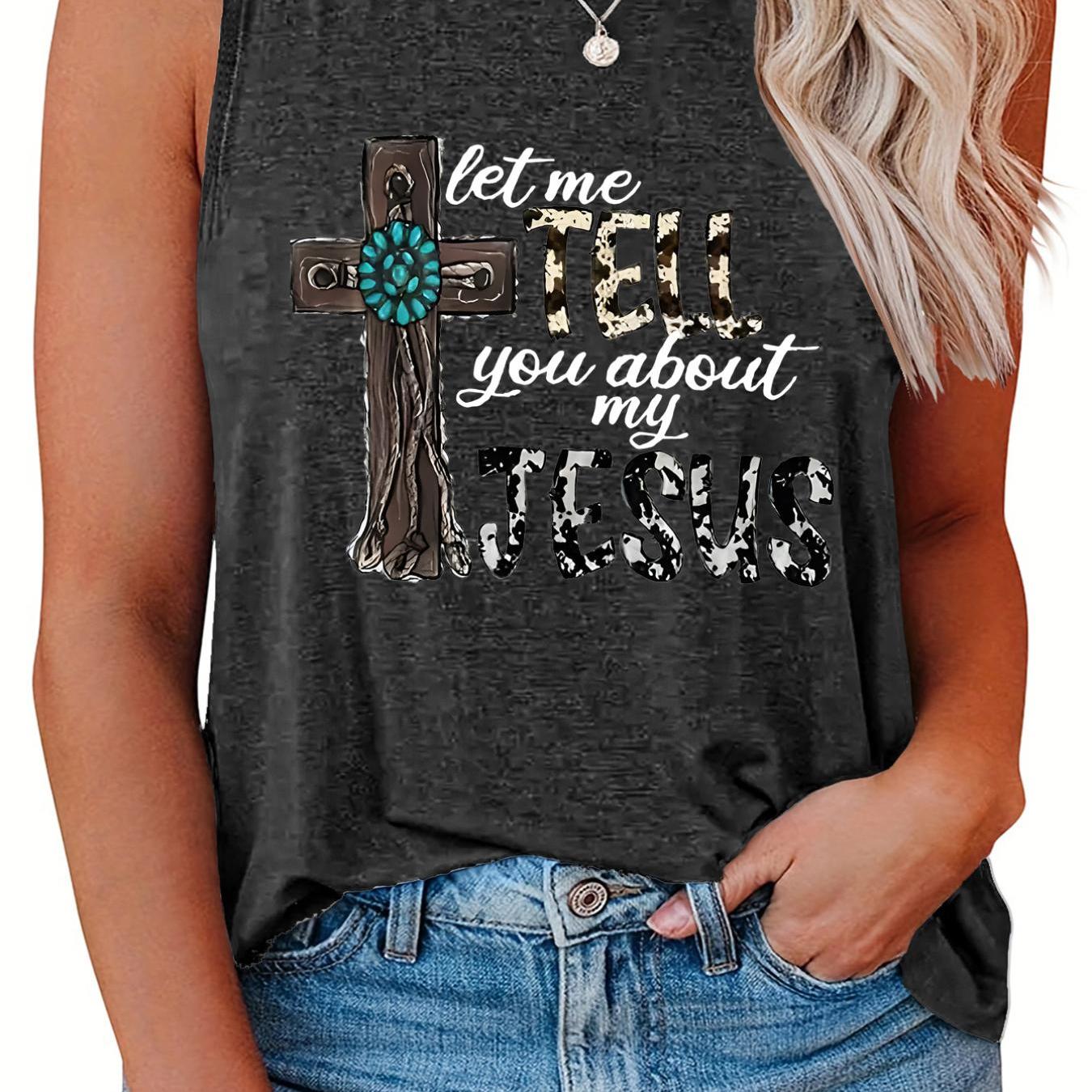  Cross & Leopard Print Tank Top