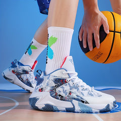 Men's Block Basketball Shoes Lace Up Sneakers