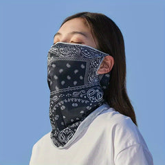 Long Bandana Printed Sleeves Face Covering Sun Protection Cover Outdoor Gloves
