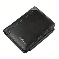 Vintage PU Leather Trifold Wallet Zipper Coin Pocket