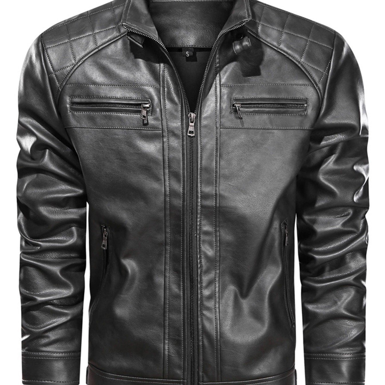 Men's Biker PU Jacket - Stylish and durable outerwear for bikers