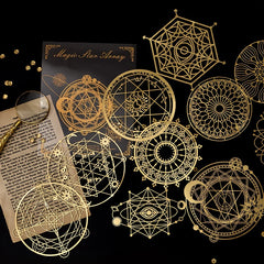 10pcs Lace Papers Retro Magnifier Hollow Golden Assorted Patterns Scrapbooking