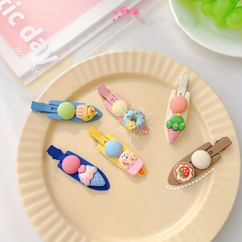 Candy Hair Clip Cartoon Ice Cream Popsicle Decor Duck Billed Clip