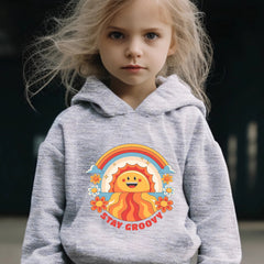 2pcs Sunset Print Outfits Girls Hoodies Jogger Pants Set