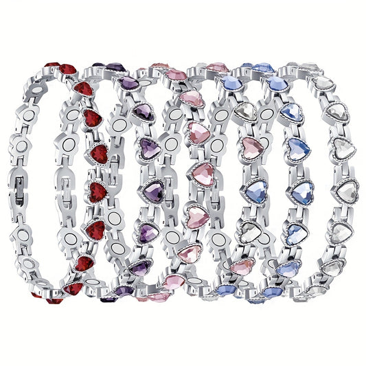 Adjustable Heart Shaped Magnetic Bracelet for Men and Women