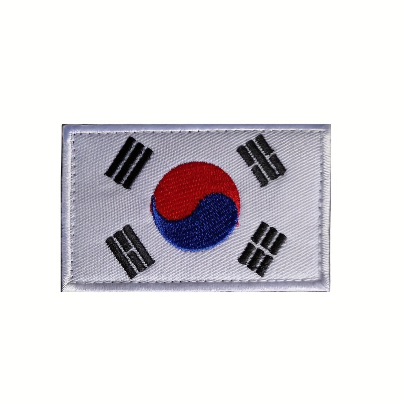World Countries Embroidered Magic Seal Cloth Sticker Hook And Loop Patch