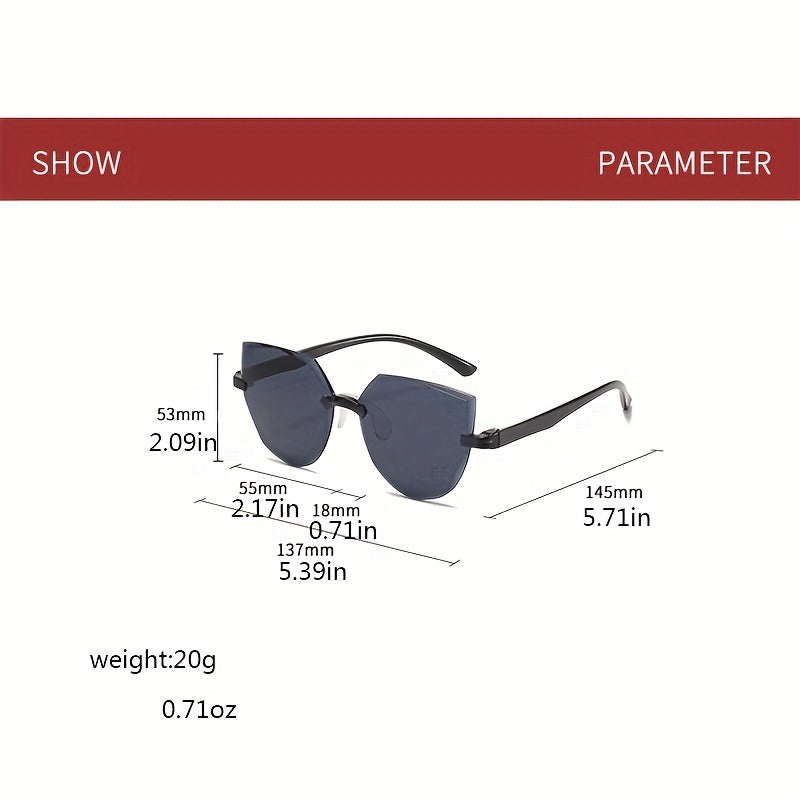 Y2K Cat Eye Rimless Sunglasses UV400