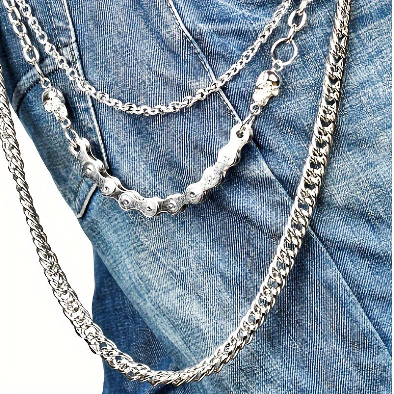 Men's Stainless Steel Skull Pants Chain Hip Hop Style