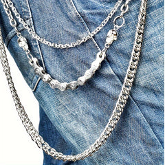 Men's Stainless Steel Skull Pants Chain Hip Hop Style