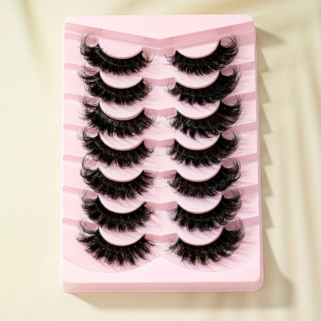 8D Cat Eye Lashes Faux Mink Hair False Eyelashes 7 Pairs