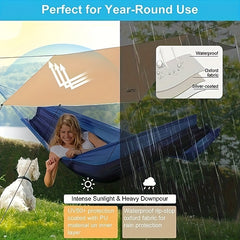 Waterproof Camping Tarp with Pole - Portable Survival Shelter