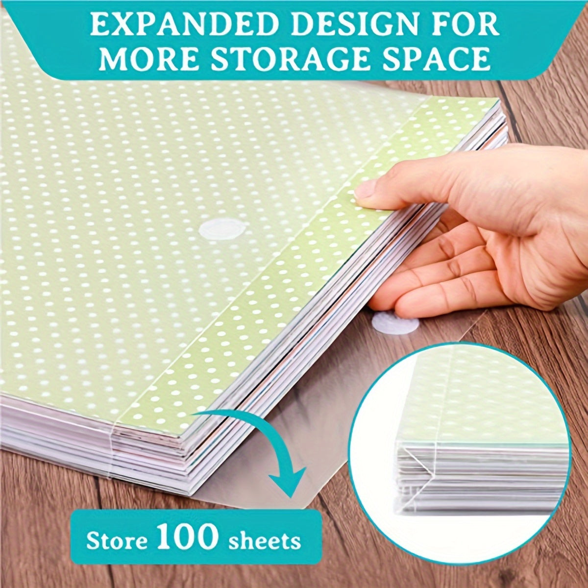 Scrapbook Paper Storage 12x12in Organizer with Hook And Loop Closure