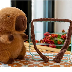 Capybara Plush Stuffed Animal with Scarf Soft Brown Furry Capybara