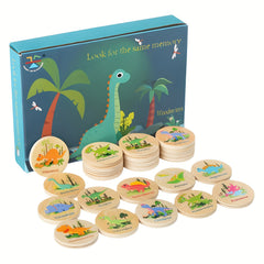 Wooden Dinosaur Memory Matching Game - Fun Toy for Kids