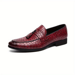 Men's Embossed Tassel Loafers Comfy Casual Shoes