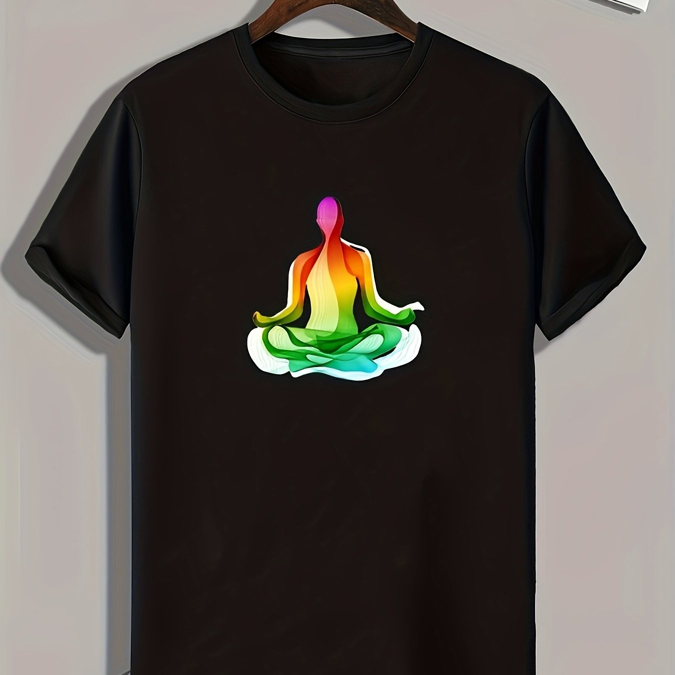 Men's Meditation Pattern Print Sports T shirt