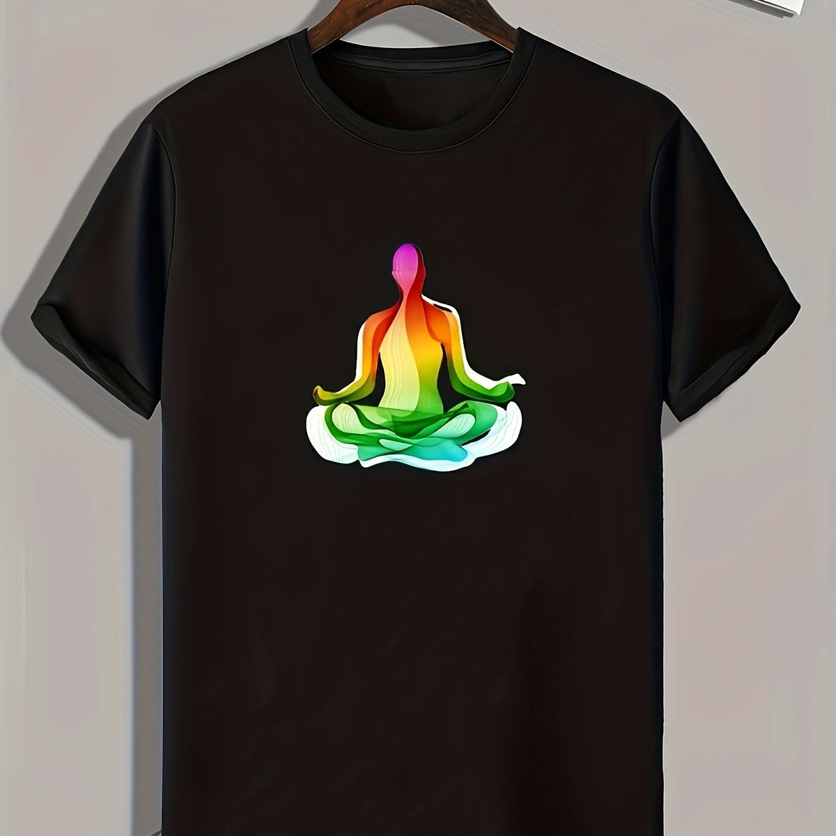 Men's Meditation Pattern Print Sports T shirt