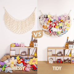 Soft Stuffed Animal Hammock Macrame Net Organizer