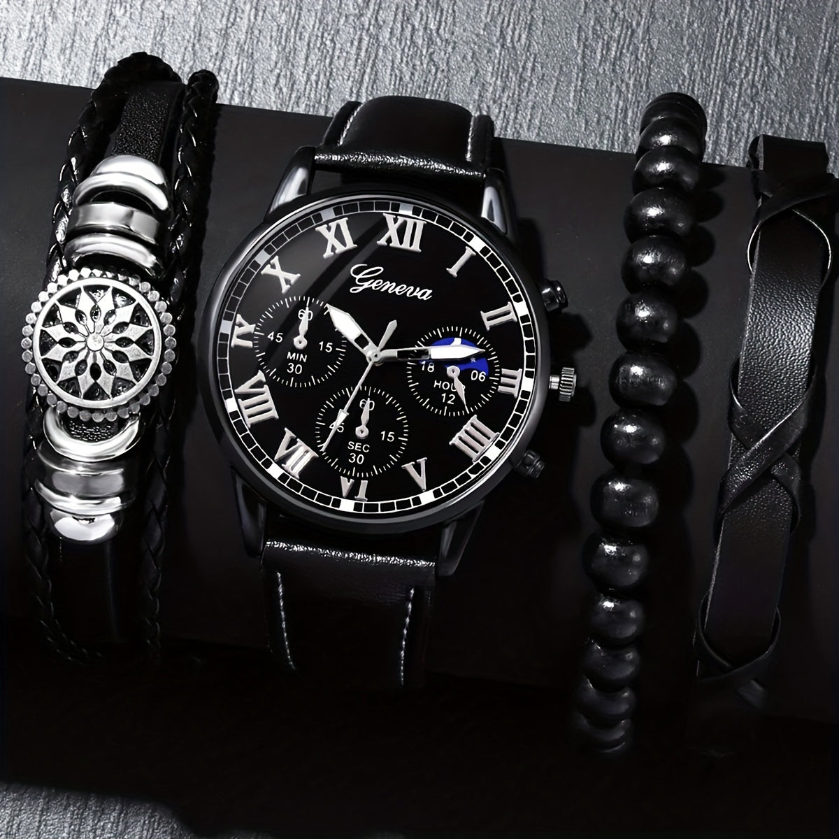 2pcs 4pcs Casual Digital Quartz Watch Bracelet Set