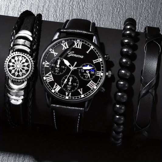 2pcs 4pcs Casual Digital Quartz Watch Bracelet Set