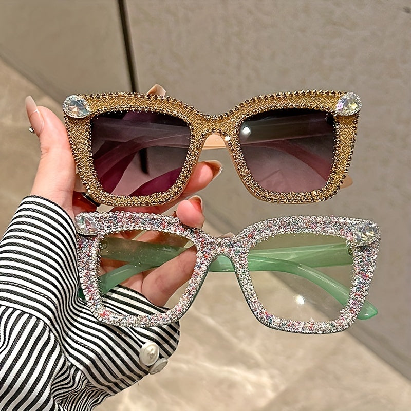 Glitter Cat Eye Sunglasses Rhinestone UV400 Sun Shades