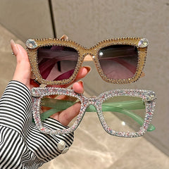 Glitter Cat Eye Sunglasses Rhinestone UV400 Sun Shades
