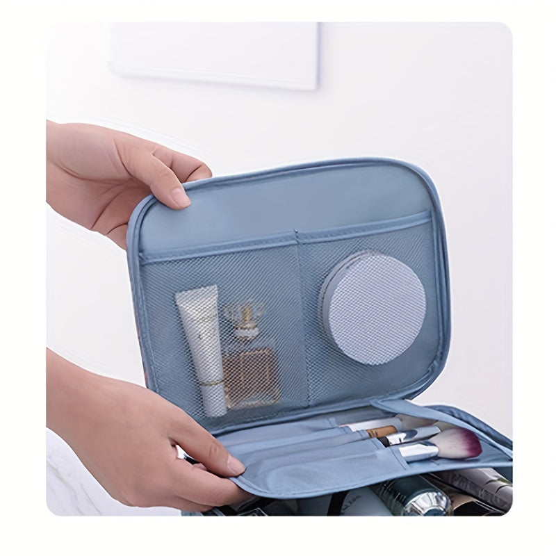 Flamingo & Tropical Pattern Makeup Bag Top Handle Zipper Cosmetic Case