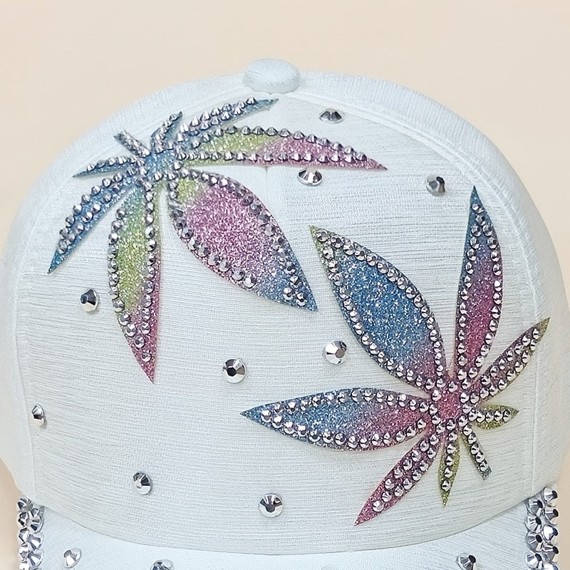 Colorful Leaf Baseball Cap Adjustable Sports Hat Women Breathable Dad Hats