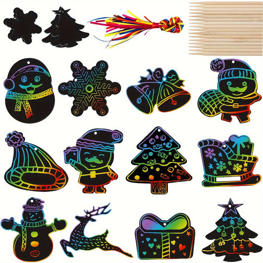 Christmas Scratch Painting Paper DIY Doodle Painting
