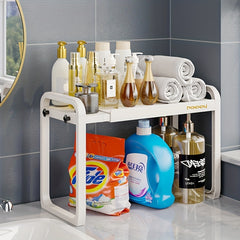 Expandable Cabinet Shelf Organizer Under Sink Bathroom Storage Rack