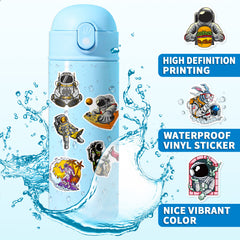 50pcs Space Explorer Vinyl Stickers for Water Bottle