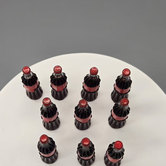 10pcs Mini Cola Bottle Resin Pendants Red & Clear Two Tone High Durable