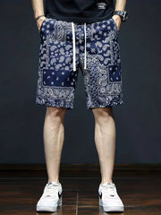 Leaves Print Shorts Casual Summer Pool Beach Shorts Men's Lounge Shorts