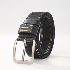 Men's Canvas Belt Pin Buckle Belt Outdoor Casual Jeans