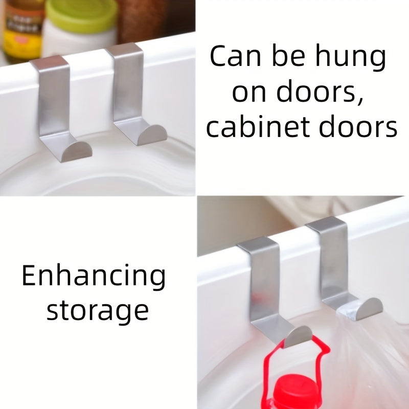 6pcs Stainless Steel Over Door Hooks for Hanging Clothes Coats Towels