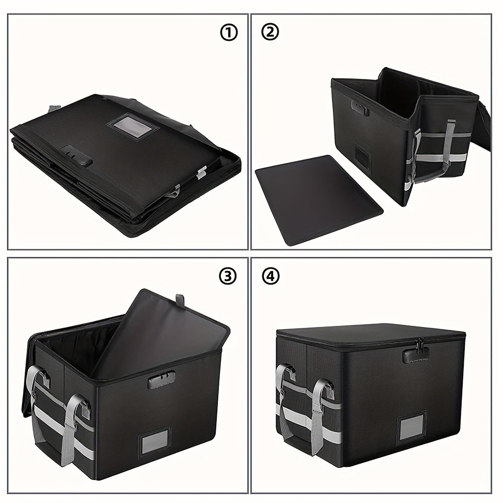 Fireproof Storage Box With Lock Anti Static Box Portable Home Office Storage