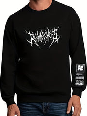 Lightning Print Men's Graphic Round Neck Sweatshirt Loose Pullover