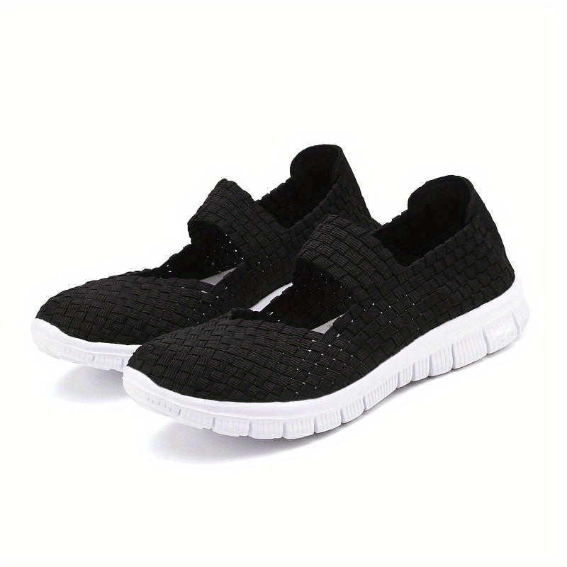 Women's Crochet Casual Flat Shoes Lightweight Breathable Cut Out Round Toe