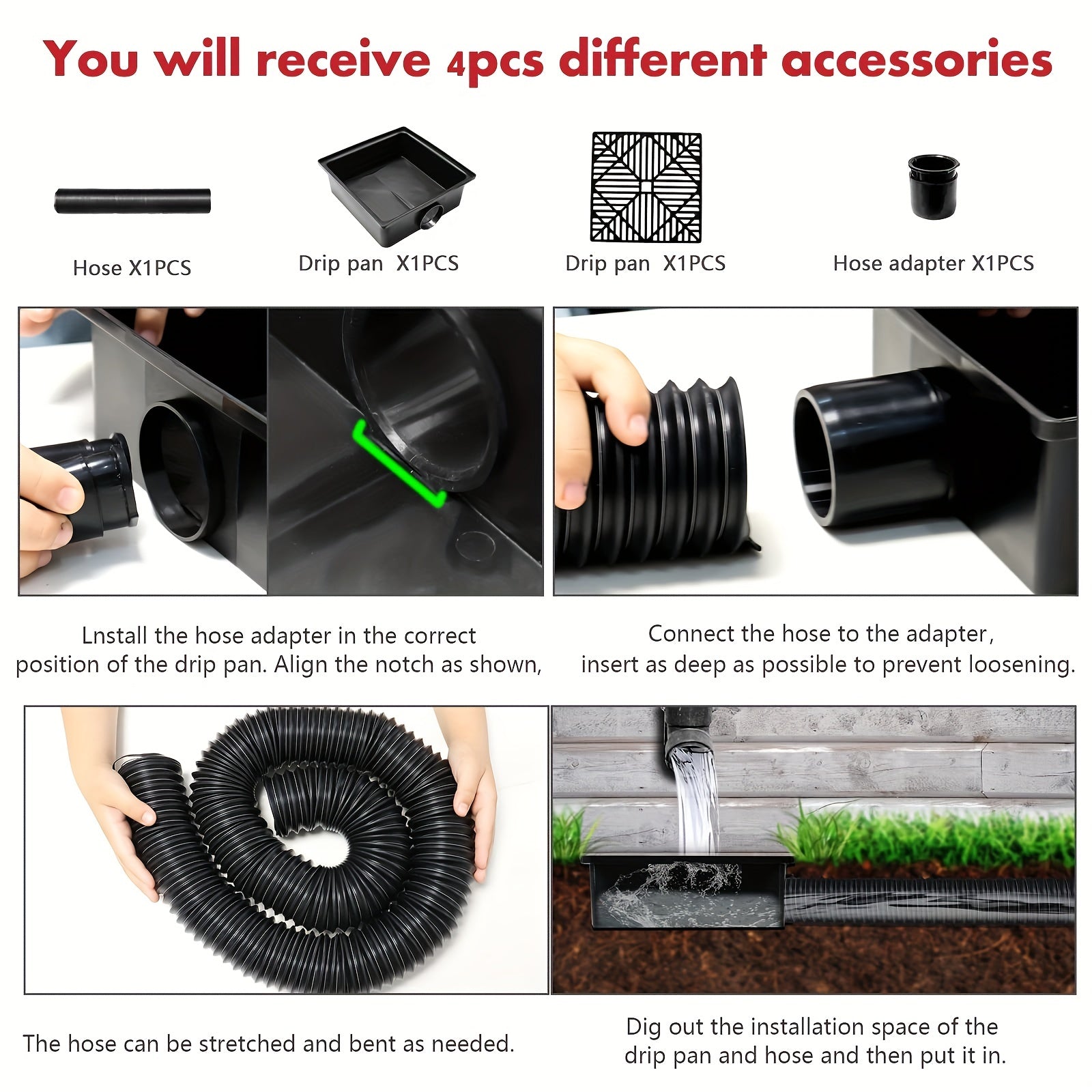 Catch Basin Downspout Drain Pipe Adapter Outdoor Sewage Pipe Downspout Extender