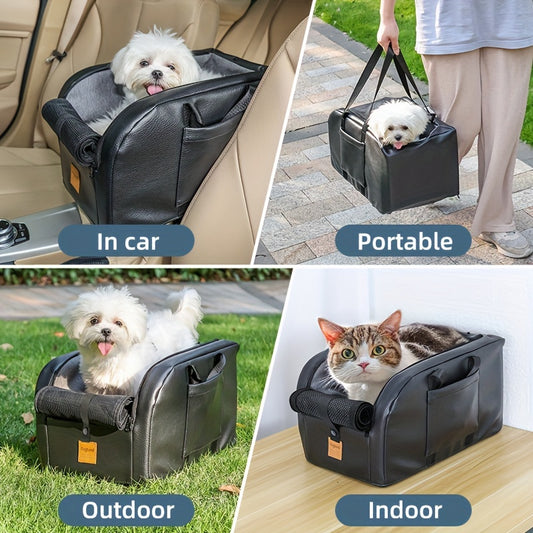 Dog Cat Booster Seat Portable Car Seat Travel Bed
